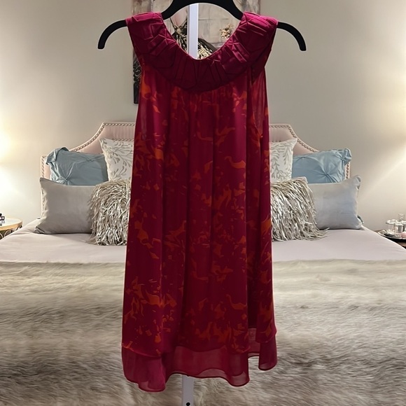 CABI Pink Orange S Tunic Sheer Top Dress 2 Layers Sleeveless Scoop Neck Flowing - Picture 7 of 15